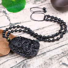 Load image into Gallery viewer, Obsidian Dragon Necklace | Courage &amp; Prosperity