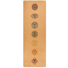 Load image into Gallery viewer, Cork Rubber Exercise Yoga Mat