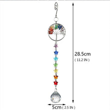 Load image into Gallery viewer, Tree of Life Hanging Chakra Crystal