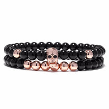Load image into Gallery viewer, Natural Stone Skull Head Onyx Bracelet - 2 Pieces