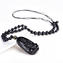 Load image into Gallery viewer, Obsidian Buddha Focus Pendant Necklace