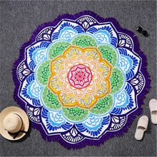Load image into Gallery viewer, Indian Lotus Mandala Beach Towel/Tapestry - 6 Colors