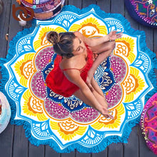 Load image into Gallery viewer, Indian Lotus Mandala Beach Towel/Tapestry - 6 Colors