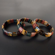Load image into Gallery viewer, Triple Power Red, Yellow &amp; Blue Tiger Eye Bracelet