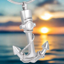Load image into Gallery viewer, Anchor Cremation Urn Necklace