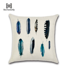 Load image into Gallery viewer, Free Spirit Feather Linen Cushion Cover