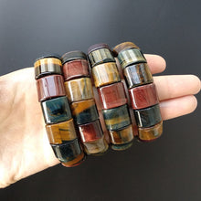 Load image into Gallery viewer, Triple Power Red, Yellow &amp; Blue Tiger Eye Bracelet