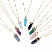 Load image into Gallery viewer, Hexagon Natural Stone Necklace [8 crystal options]