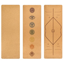 Load image into Gallery viewer, Cork Rubber Exercise Yoga Mat