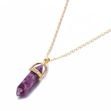 Load image into Gallery viewer, Hexagon Natural Stone Necklace [8 crystal options]