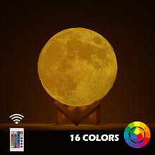 Load image into Gallery viewer, 3D Printing Moon Lamp - 16 Colors Emitting