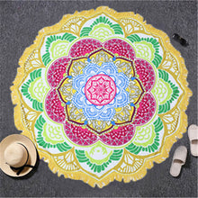 Load image into Gallery viewer, Indian Lotus Mandala Beach Towel/Tapestry - 6 Colors
