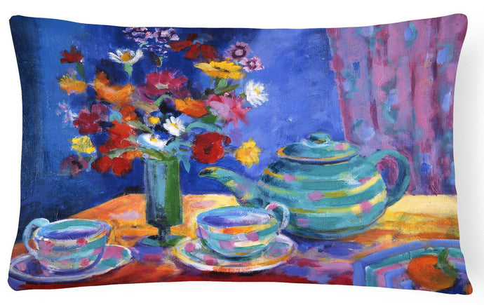 Blue Tea by Wendy Hoile Fabric Decorative Pillow HWH0010PW1216