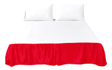 Load image into Gallery viewer, Tache Satin Romantic Bright Red Glam Platform Tailored 14" Bed Skirt Dust Ruffle (HY4174)