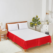 Load image into Gallery viewer, Tache Satin Romantic Bright Red Glam Platform Tailored 14" Bed Skirt Dust Ruffle (HY4174)