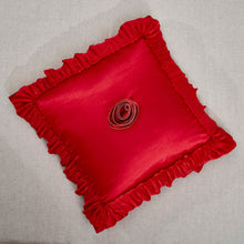 Load image into Gallery viewer, Tache Satin Ruffle Victorian Glam Romantic Red Rose Euro Sham (HY4174)