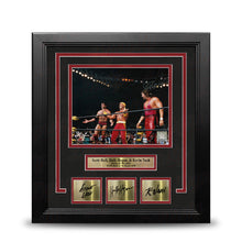 Load image into Gallery viewer, Scott Hall, Hulk Hogan, Kevin Nash Form the nWo 8x10 Framed Wrestling Photo with Engraved Autographs
