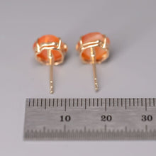 Load image into Gallery viewer, Hand Carved Skull with Diamond Bows Fire Opal Stud Earrings 18k Gold