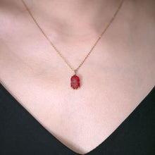 Load image into Gallery viewer, Cute Handcarved Fire Opal Octopus Necklace 18K Yellow Gold