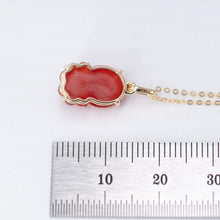 Load image into Gallery viewer, Cute Handcarved Fire Opal Octopus Necklace 18K Yellow Gold