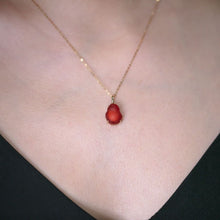 Load image into Gallery viewer, Super Adorable Handcarved Penguin Egg Fire Opal Necklace 18K Yellow Gold