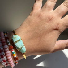 Load image into Gallery viewer, Handmade Mint Opal Cuff Bangle Bracelet | Crystal Jewelry