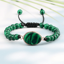 Load image into Gallery viewer, Malachite Gemstone Braided Bracelet