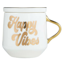 Load image into Gallery viewer, Happy Vibes Mug &amp; Coaster Lid in Groovy Tie-Dye