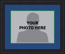 Load image into Gallery viewer, NHL Hockey Photo Picture Frame Kit - Hartford Whalers (Blue Matting, Green Trim)