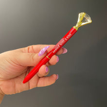 Load image into Gallery viewer, Haute Lips Red Gem Pen Set of 6 | Giftable Quote Pens | Novelty Office Desk Supplies