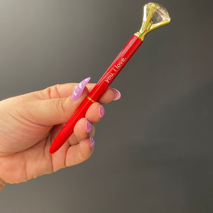 Haute Lips Red Gem Pen Set of 6 | Giftable Quote Pens | Novelty Office Desk Supplies