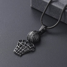 Load image into Gallery viewer, Basketball &amp; Net Cremation Urn Necklace