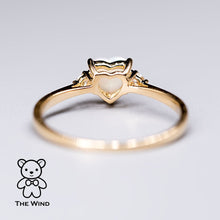 Load image into Gallery viewer, Heart Shaped Australian Solid Opal &amp; Diamond Engagement Ring 18K Yellow Gold