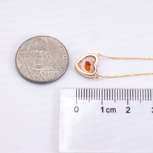 Load image into Gallery viewer, Heart Shaped Mexican Matrix Fire Opal Necklace 18K Yellow Gold