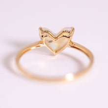 Load image into Gallery viewer, Heart Shaped Australian White Opal Engagement Ring 18K Yellow Gold