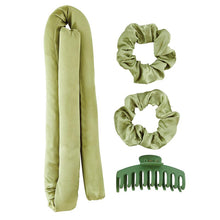 Load image into Gallery viewer, Heatless Roller Set in Green | 4-Piece Hair Curler Set  | Hair Accessories