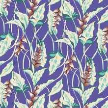 Load image into Gallery viewer, Heliconia Beach Towel - Ube | Hoffman Fabrics x Slowtide