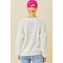 Load image into Gallery viewer, Hello Darling Flower Trim Sweater | Comfy Vintage Knit Sweatshirt [Size SM Remaining]