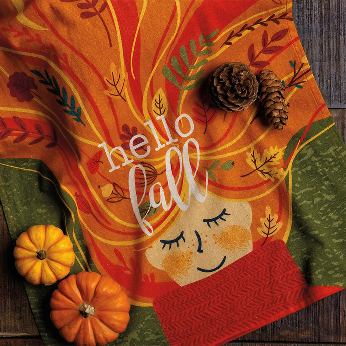 Hello Fall Kitchen Towel | Dish Towel | 18