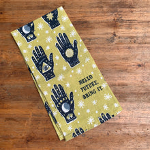 Load image into Gallery viewer, Hello Future Bring It Mystical Hand Dish Cloth Towel | All-Over Astrology Design | 20&quot; x 26&quot;