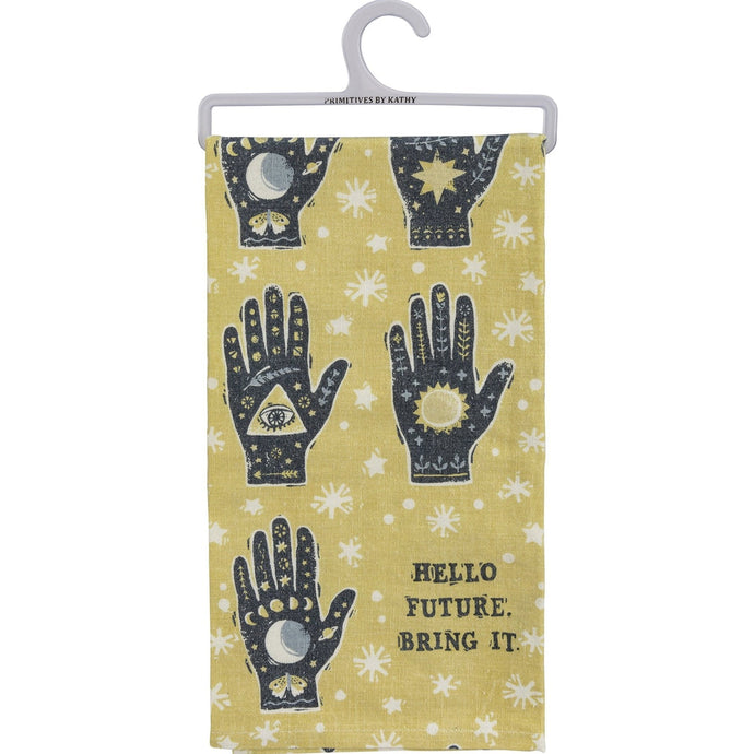 Hello Future Bring It Mystical Hand Dish Cloth Towel | All-Over Astrology Design | 20