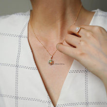 Load image into Gallery viewer, One of a Kind Hexagon Two Sides Sime Black Opal Diamond Tsavorite Necklace 18k Gold