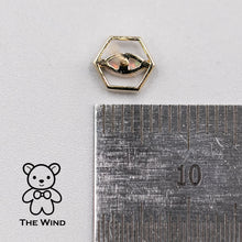 Load image into Gallery viewer, Geometric Hexagon Shaped Australian Solid Opal Stud Earrings 14K Yellow Gold