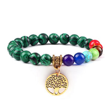 Load image into Gallery viewer, 7 Chakra Peaceful Bracelet With Malachite