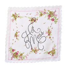Load image into Gallery viewer, Hot Mess Hankie Retro Floral Print Cotton Handkerchief