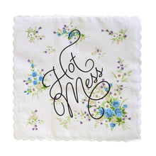 Load image into Gallery viewer, Hot Mess Hankie Retro Floral Print Cotton Handkerchief