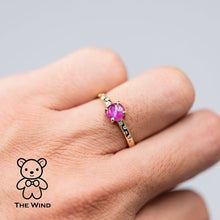 Load image into Gallery viewer, Hot Pink Burma Ruby Diamond Engagement Wedding Ring in 18K Yellow Gold