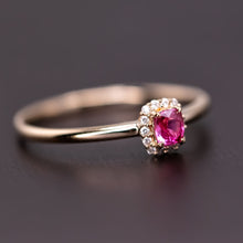Load image into Gallery viewer, Hot Pink Spinel &amp; Diamond Halo Ring in 14K Yellow Gold