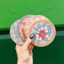 Load image into Gallery viewer, Houndstooth &amp; Flower Ceramic Coaster Set of 4