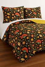 Load image into Gallery viewer, DaDa Bedding Marigold’s Floral Brown Yellow Botanical Garden Quilted Bedspread Set (HS-3330)
